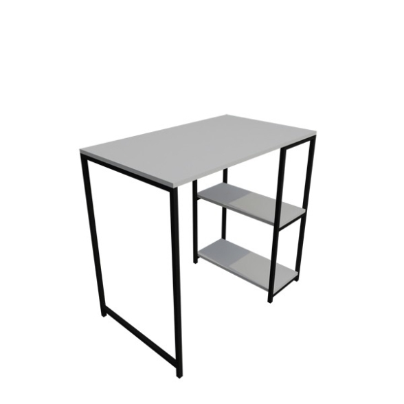 Mobile Coprilavatrice Stile Industrial 100x60x90 Con Ripiani Laterali Ida Bianco