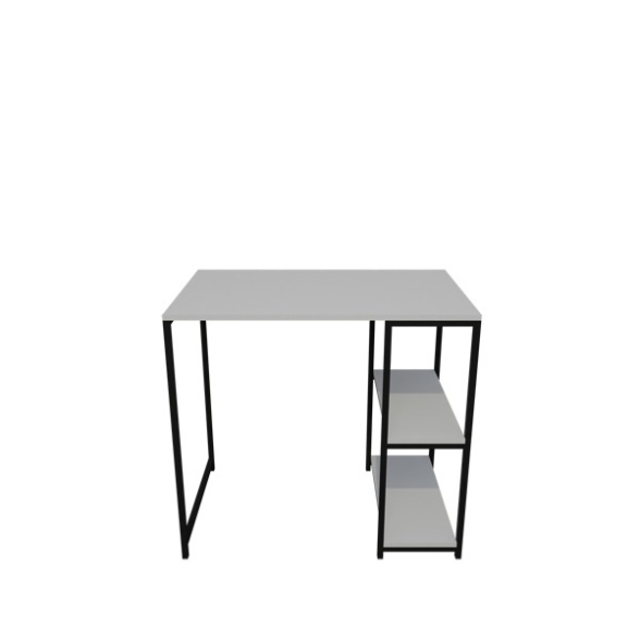 Mobile Coprilavatrice Stile Industrial 100x60x90 Con Ripiani Laterali Ida Bianco