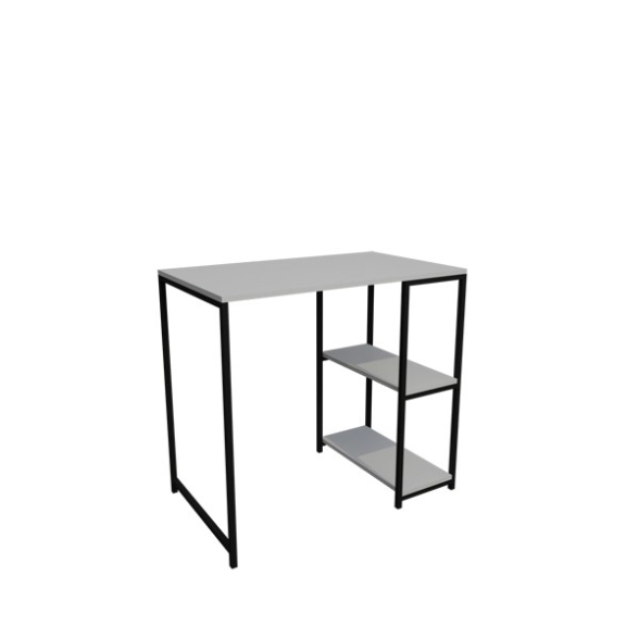 Mobile Coprilavatrice Stile Industrial 100x60x90 Con Ripiani Laterali Ida Bianco