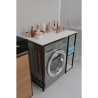 Mobile Coprilavatrice Stile Industrial 100x60x90 Con Ripiani Laterali Ida Bianco