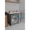 Mobile Coprilavatrice Stile Industrial 100x60x90 Con Ripiani Laterali Ida Bianco