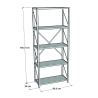 Libreria 5 Ripiani Stile Industrial 60x30x160 Jacob Rovere