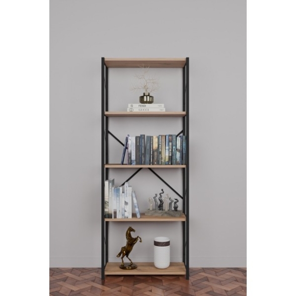 Libreria 5 Ripiani Stile Industrial 60x30x160 Jacob Rovere