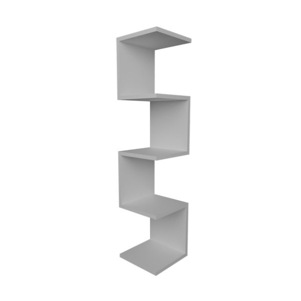 Mensola Ad Angolo Zig-Zag 5 Ripiani 25x25x109 Musa Bianca