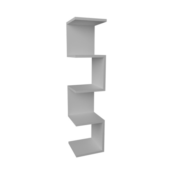 Mensola Ad Angolo Zig-Zag 5 Ripiani 25x25x109 Musa Bianca