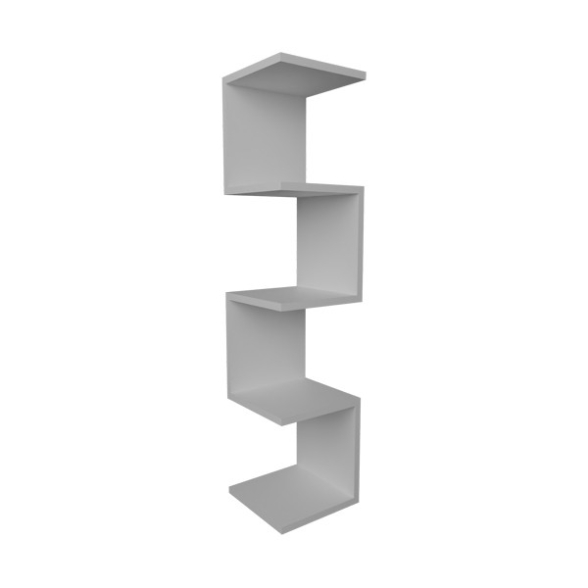 Mensola Ad Angolo Zig-Zag 5 Ripiani 25x25x109 Musa Bianca