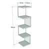 Mensola Ad Angolo Zig-Zag 5 Ripiani 25x25x109 Musa Bianco E Antracite