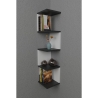 Mensola Ad Angolo Zig-Zag 5 Ripiani 25x25x109 Musa Bianco E Antracite