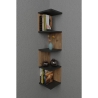 Mensola Ad Angolo Zig-Zag 5 Ripiani 25x25x109 Musa Rovere E Antracite