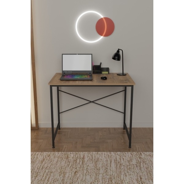 Scrivania Stile Industrial Ferro E Legno 90x60x73 Adam Rovere