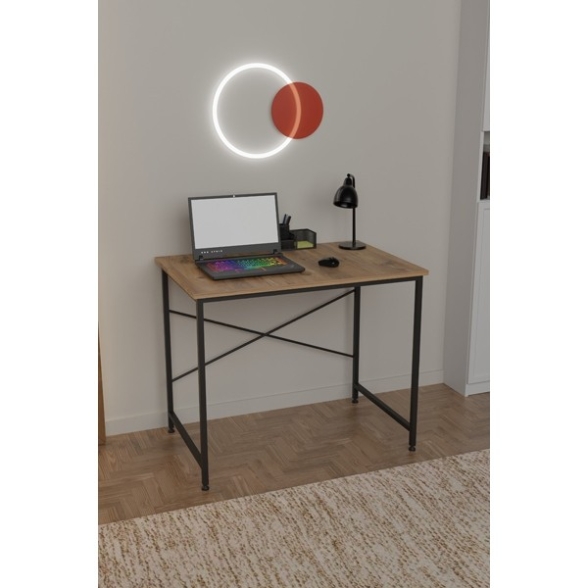 Scrivania Stile Industrial Ferro E Legno 90x60x73 Adam Rovere