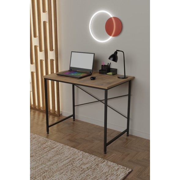 Scrivania Stile Industrial Ferro E Legno 90x60x73 Adam Rovere