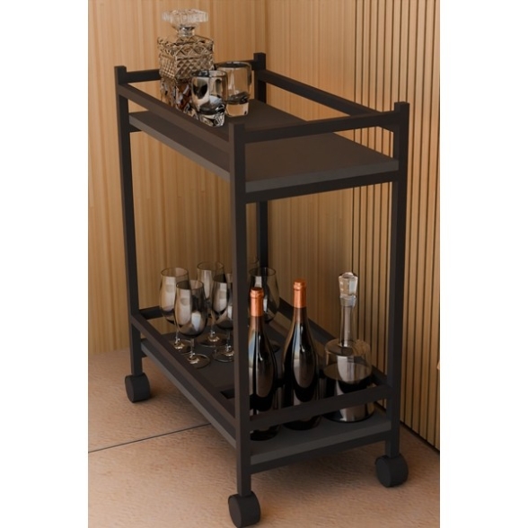 Carrello Portavivande Stile Industrial 60x34x76 Will Antracite