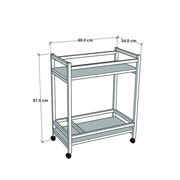Carrello Portavivande Stile Industrial 60x34x76 Will Bianco