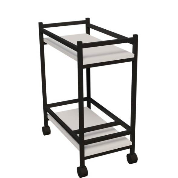 Carrello Portavivande Stile Industrial 60x34x76 Will Bianco