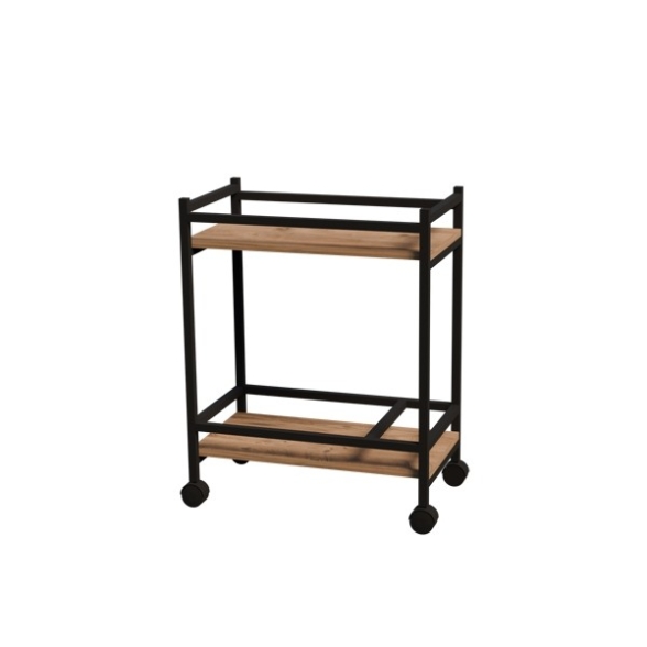 Carrello Portavivande Stile Industrial 60x34x76 Will Rovere