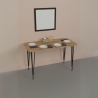 Tavolo Da Cucina Industrial 120x60x73 Gambe A Piramide Pyra Rovere