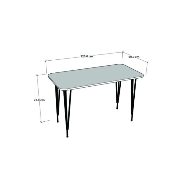 Tavolo Da Cucina Industrial 120x60x73 Gambe A Piramide Pyra Rovere