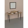 Tavolo Da Cucina Industrial 120x60x73 Gambe A Piramide Pyra Rovere