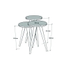 Set 3 Tavolini Decorativi Da Salotto Gambe Legno Aphrodite Rovere