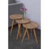 Set 3 Tavolini Decorativi Da Salotto Gambe Legno Aphrodite Rovere