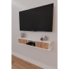 Mobile TV Sospeso 120 cm 2 Ante E Vano A Giorno Delta Bianco E Rovere