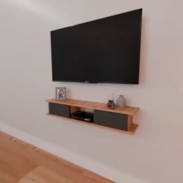Mobile TV Sospeso 120 cm 2 Ante E Vano Delta Rovere E Antracite