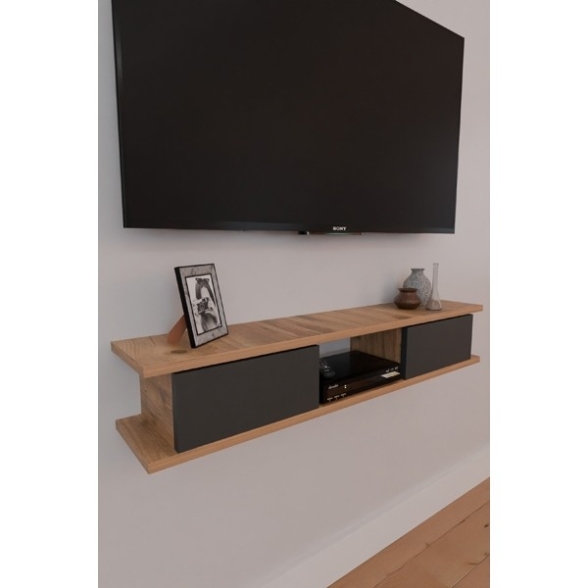 Mobile TV Sospeso 120 cm 2 Ante E Vano Delta Rovere E Antracite