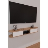 Mobile TV Sospeso 120 cm 2 Ante E Vano A Giorno Omega Rovere E Bianco