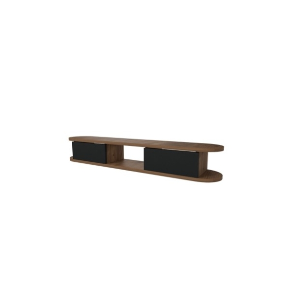 Mobile TV Sospeso 120 cm 2 Ante E Vano Omega Rovere E Antracite