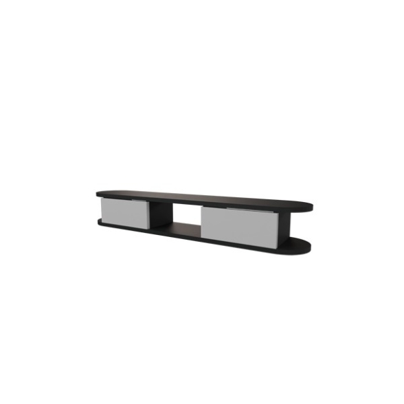 Mobile TV Sospeso 120 cm 2 Ante E Vano Omega Antracite E Bianco