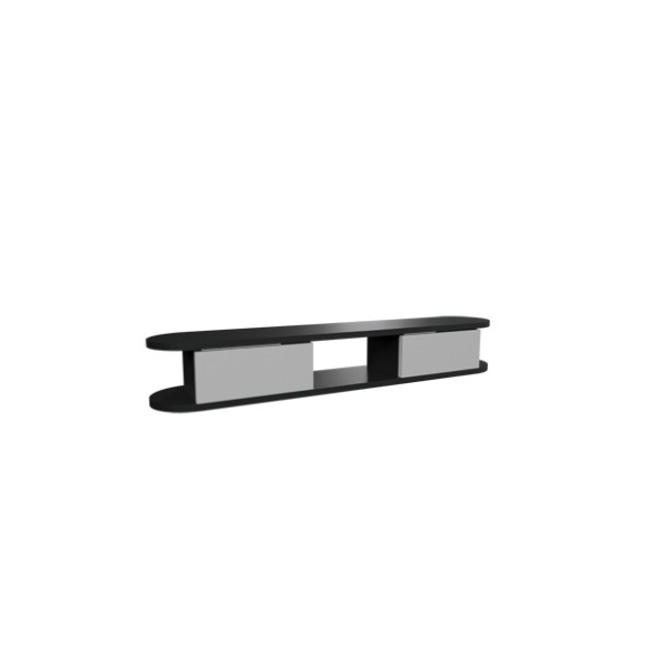 Mobile TV Sospeso 120 cm 2 Ante E Vano Omega Antracite E Bianco