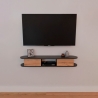Mobile TV Sospeso 120 cm 2 Ante E Vano Omega Antracite E Rovere