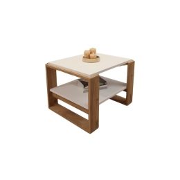 Tavolino Basso Da Salotto Moderno 63x54x45 Axel Rovere E Bianco