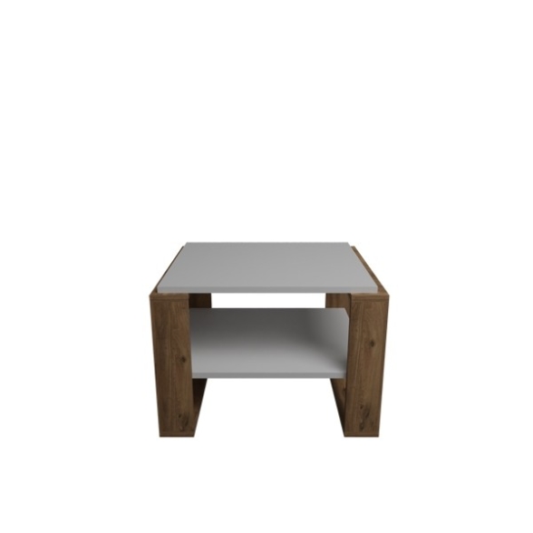 Tavolino Basso Da Salotto Moderno 63x54x45 Axel Rovere E Bianco