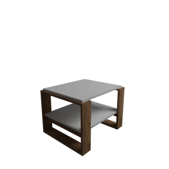 Tavolino Basso Da Salotto Moderno 63x54x45 Axel Rovere E Bianco