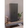 Armadio Guardaroba 74x45x182 Con Barra Appendiabiti Brando Antracite