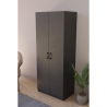 Armadio Guardaroba 74x45x182 Con Barra Appendiabiti Brando Antracite