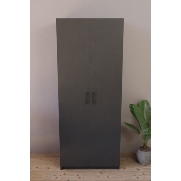 Armadio Guardaroba 74x45x182 Con Barra Appendiabiti Brando Antracite