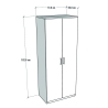 Armadio Guardaroba 74x45x182 Con Barra Appendiabiti Brando Bianco
