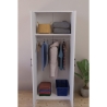 Armadio Guardaroba 74x45x182 Con Barra Appendiabiti Brando Bianco
