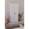 Armadio Guardaroba 74x45x182 Con Barra Appendiabiti Brando Bianco