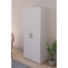 Armadio Guardaroba 74x45x182 Con Barra Appendiabiti Brando Bianco