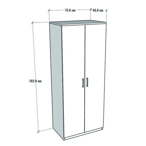 Armadio Guardaroba 74x45x182 Con Barra Appendiabiti Brando Rovere