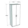 Armadio Guardaroba 74x45x182 Con Barra Appendiabiti Brando Rovere