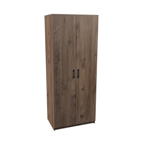 Armadio Guardaroba 74x45x182 Con Barra Appendiabiti Brando Rovere