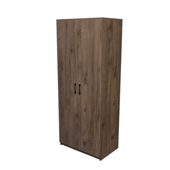Armadio Guardaroba 74x45x182 Con Barra Appendiabiti Brando Rovere