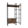 Mobile Ingresso Industrial 120x34x180 Con Scarpiera Appendiabiti E Ripiani Yago Rovere E Bianco