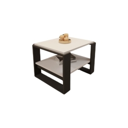 Tavolino Basso Da Salotto Stile Moderno 63x54x45 Axel Bianco E Antracite