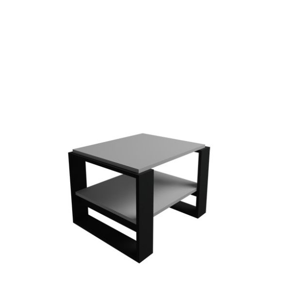 Tavolino Basso Da Salotto Moderno 63x54x45 Axel Bianco E Antracite